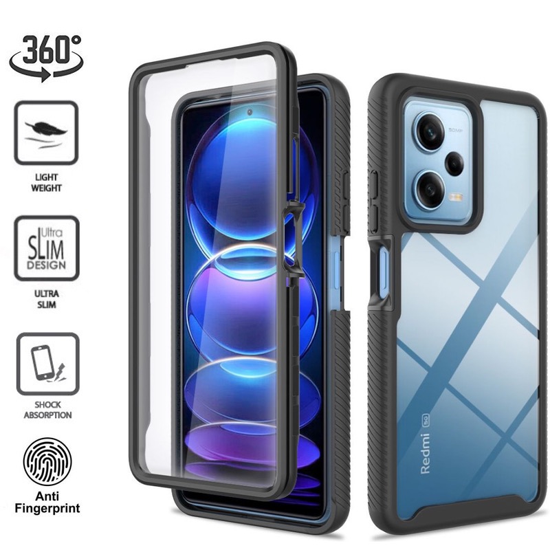 360 laipsnių smūgiams atsparus dėklas (Xiaomi Poco X5 5G/Redmi Note 12 5G) 360 laipsnių smūgiams atsparus dėklas (Xiaomi Poco X5 5G/Redmi Note 12 5G)